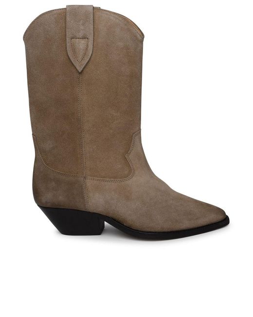 Isabel Marant Brown Duerto Mole Chamois Ankle Boots