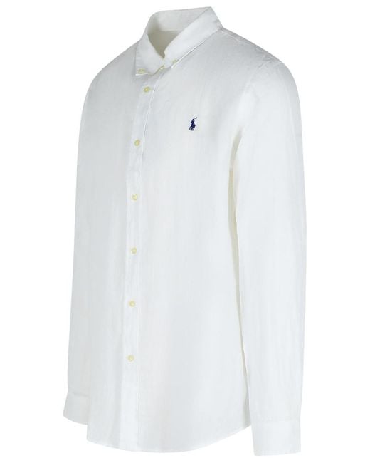 Polo Ralph Lauren White Linen Shirt for men