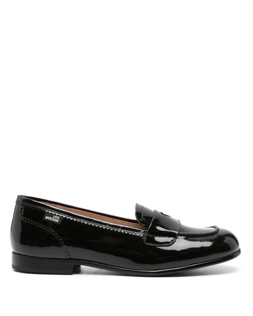 Love Moschino Black Loafers With Logo Detail
