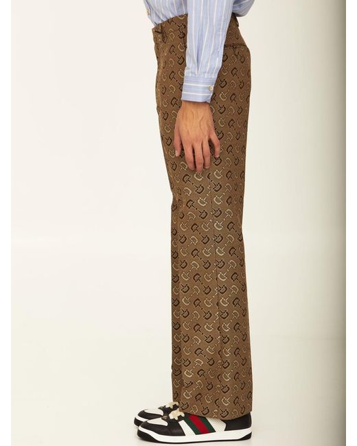 Gucci Natural Maxi Horsebit Trousers for men