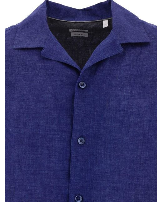 Brunello Cucinelli Blue Chambray Shirt for men