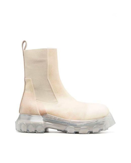 Rick Owens White Beatle Bozo Tractor Boots Shoes for men