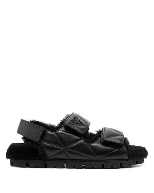 Prada Black Nappa Leather Sandals