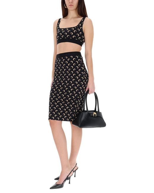 MARINE SERRE Black Top Bra "moon"