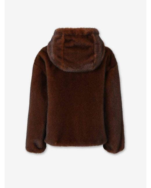 Herno Brown Short Coat Fur