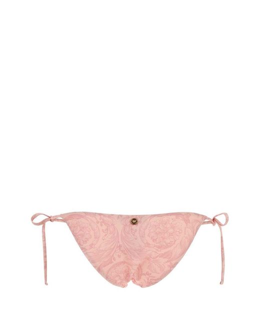 Versace Pink Barocco Print Bikini Bottoms