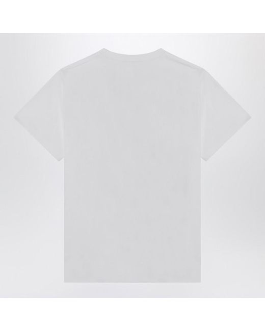 Ganni White T-Shirt With Leopard Print