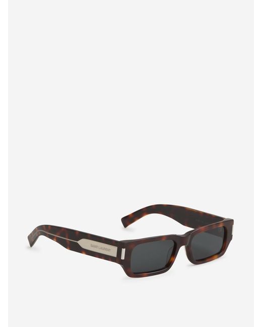 Saint Laurent Gray Sl 660 Rectangular Sunglasses for men