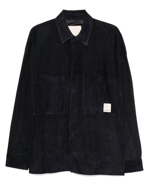 Emporio Armani Black Leather Shirt for men