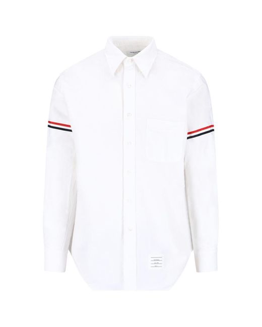 Thom Browne White Tricolor Detail Shirt for men