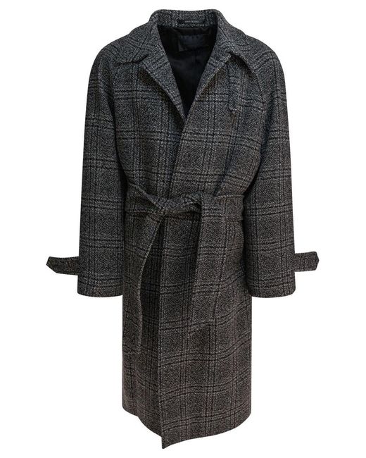 Balenciaga Black Single-Breasted Raglan Coat for men