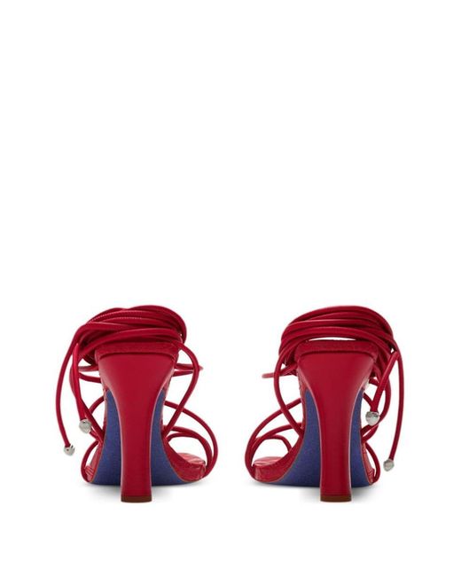 Burberry Red Ivy Shield Heeled Sandals 105