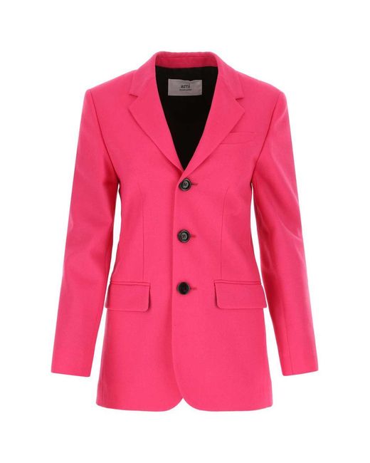 AMI Pink Fuchsia Wool Blazer