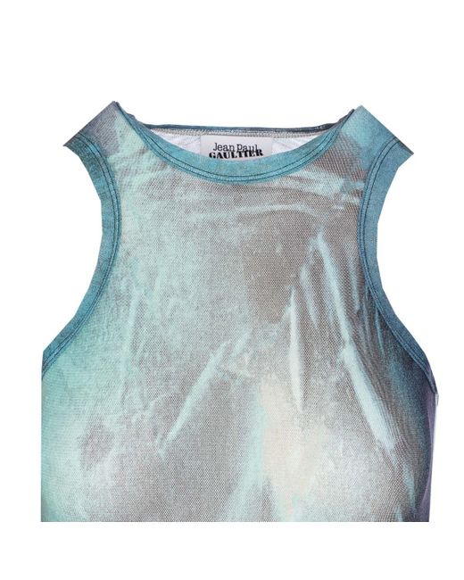 Chemisier En Soie Bleue Jean Paul Gaultier - Broderie Artisanale - Fermeture Devant - Taille S/M