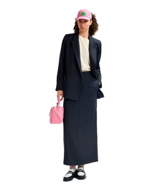 Essentiel Antwerp Blue Glossary Midi Skirt