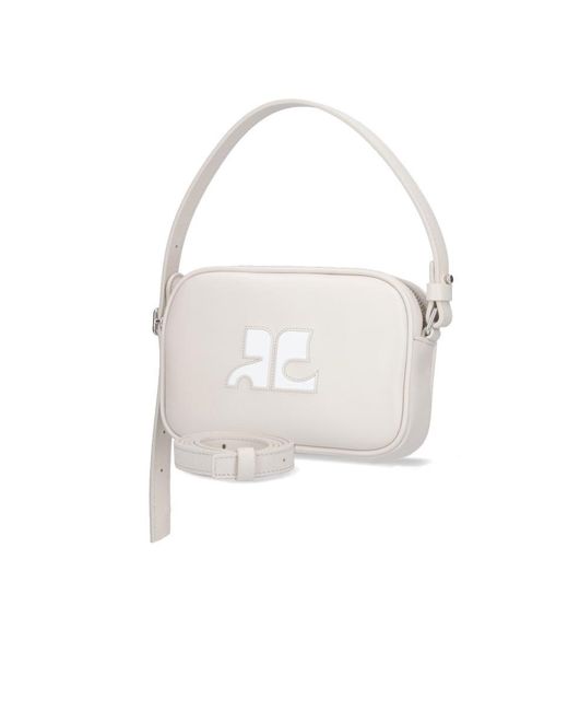 Courreges White 'slim Leather Camera' Shoulder Bag