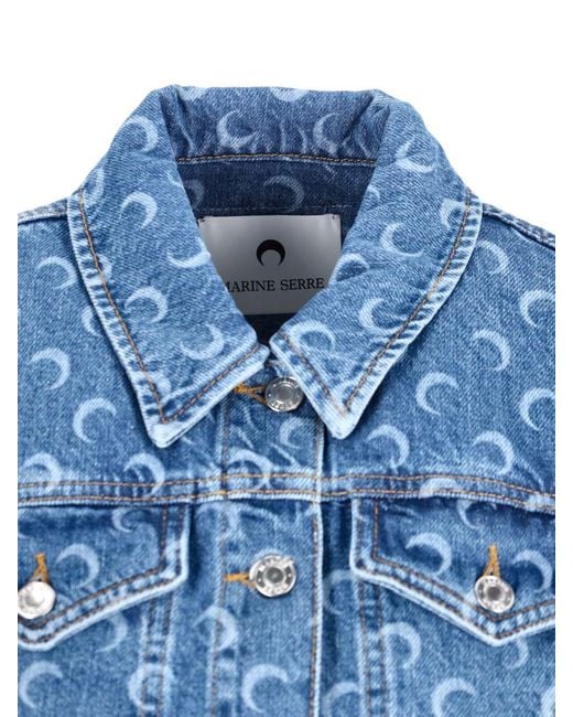 MARINE SERRE Blue Moon Crop Jacket