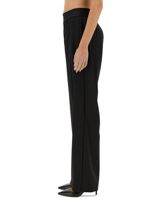 Helmut Lang Black Straight Leg Pants With Elastic Waistband