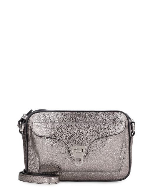 Coccinelle Gray Beat Leather Crossbody Bag