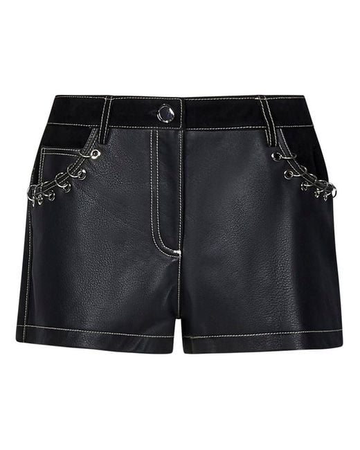 Pinko Black Shorts With Piercing Details