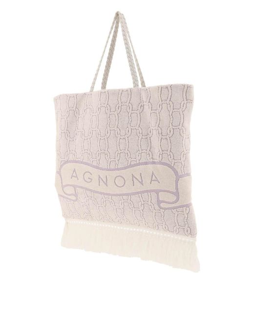 Agnona Pink Cotton Tote Bag