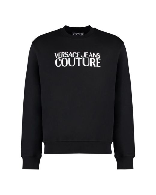 Versace Black Cotton Crew-Neck Sweatshirt for men