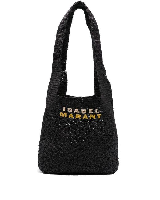 Isabel Marant Black Raffia Bag
