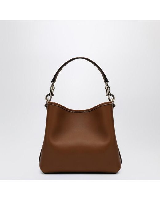 Gucci Brown Mini Gg Emblem Bucket Bag