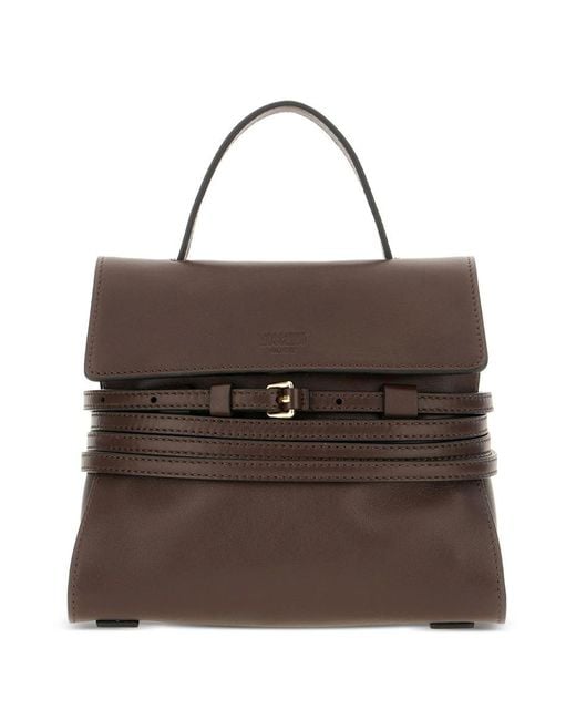 Moschino Brown Tie Me Bag Small
