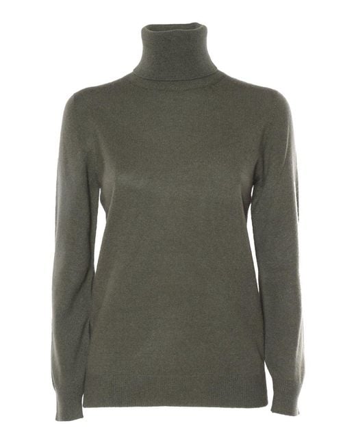 Kangra Cashmere Green High Neck