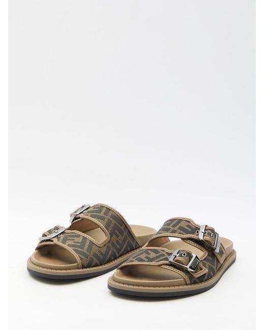 Fendi Brown Feel Sandals for men