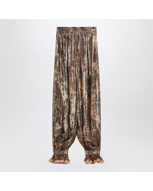Valentino Garavani Brown Pleated Silk-Blend Trousers