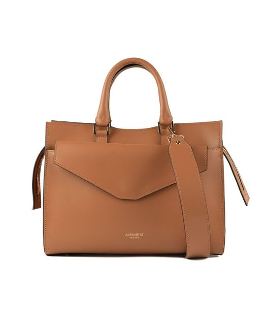 Avenue 67 Brown Zora Smooth Leather Bag