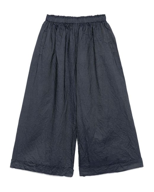 Daniela Gregis Blue Printed Wide-Leg Trousers
