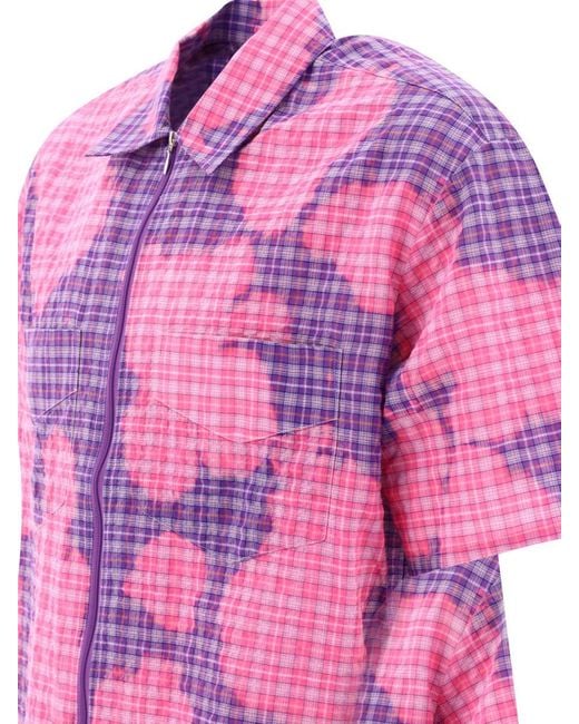 Stockholm Surfboard Club Pink "Bleached" Zip Shirt for men
