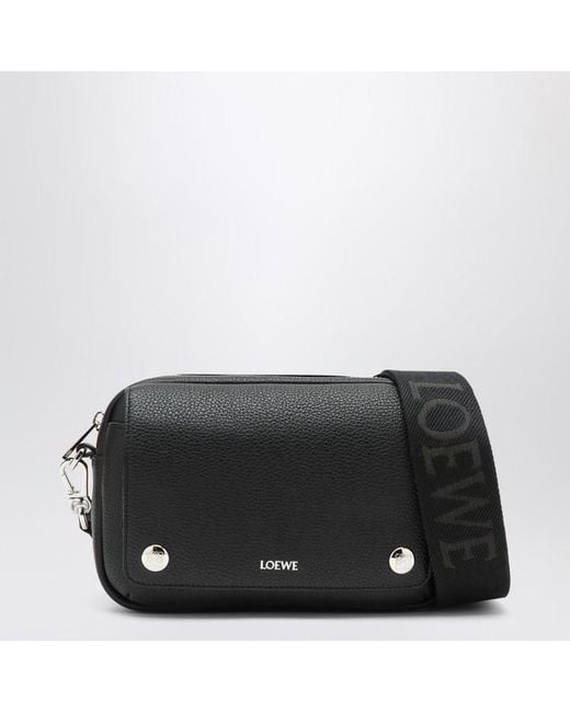 Loewe Black Small Messenger Bag Pebble for men