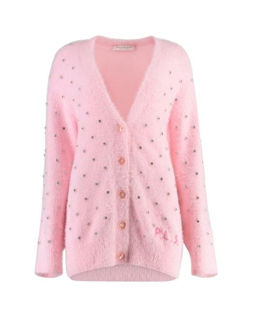 Philosophy Di Lorenzo Serafini Pink Rhinestones Knitted Cardigan