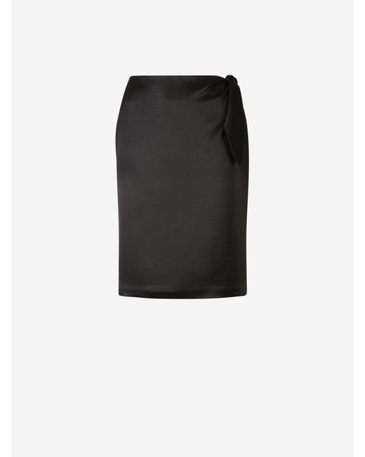 Saint Laurent Black Silk Satin Mini Skirt