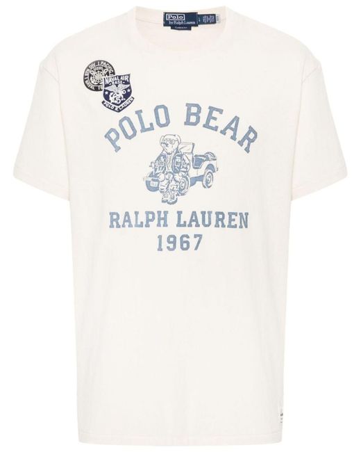 Polo Ralph Lauren White Printed T-Shirt for men