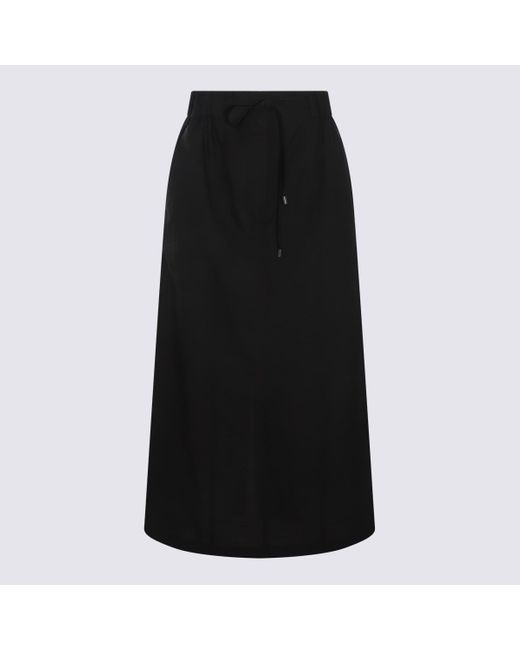 Brunello Cucinelli Black Cotton Blend Skirt
