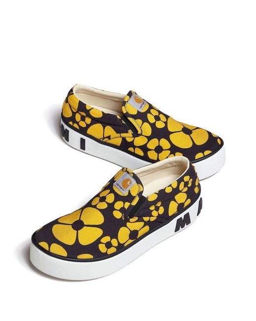 Marni Yellow Floral Print Slip On for men