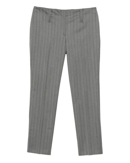 Alexander McQueen Gray Pinstriped Trousers