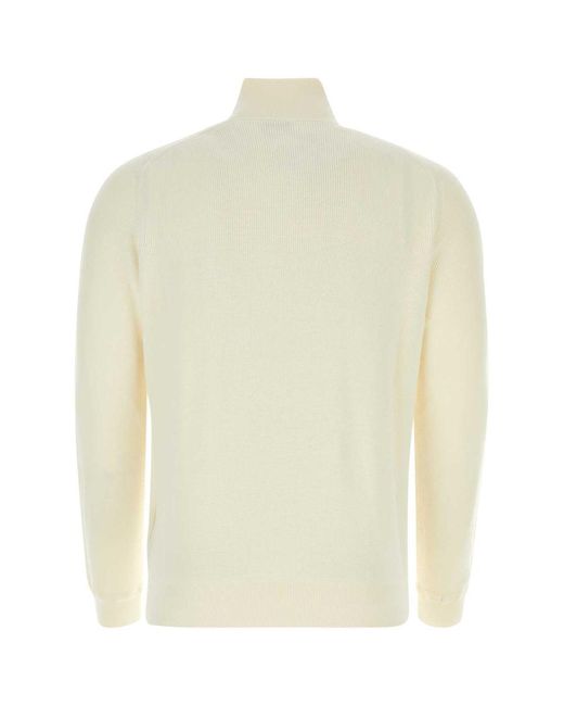 Moncler White Ivorycottonblendsweater for men