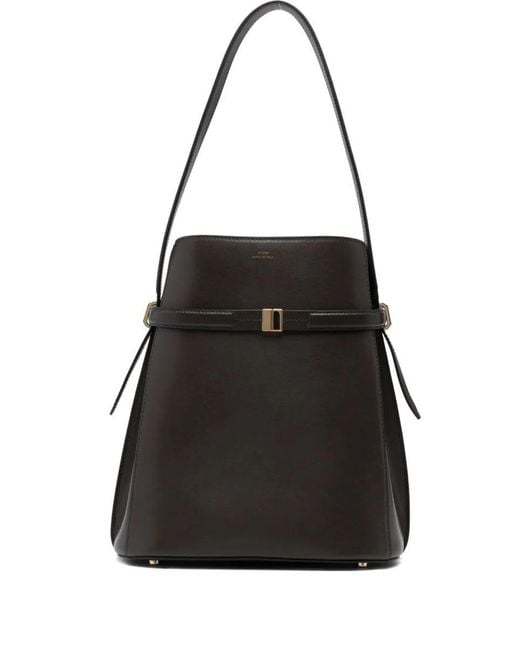 Totême  Black "Belted Leather" Bucket Bag Bags