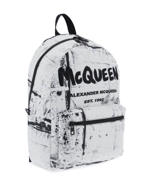 Alexander McQueen Gray Metropolitan Backpack for men
