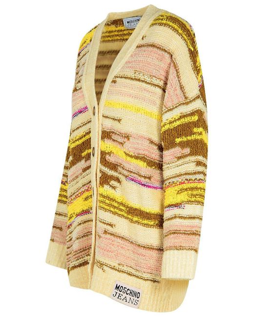 Moschino Yellow Cotton Blend Cardigan
