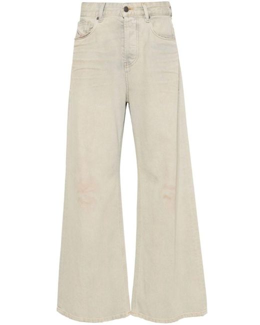 DIESEL Natural 1996 D-Sire Low-Rise Wide-Leg Washed Jeans