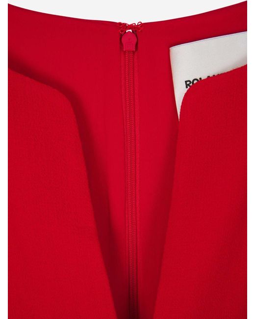 Roland Mouret Red Wool Midi Dress