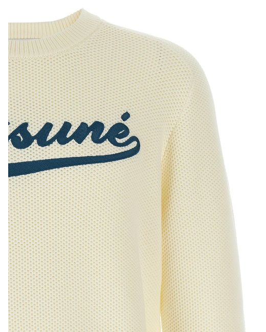 Maison Kitsuné White 'Kitsune Varsity' Sweater for men