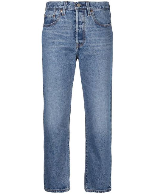 Levi's Blue '501' Cropped Jeans